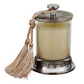 Joy Covered Jar with Tassel and Vanilla Candle 6.5"H x 2.75"D